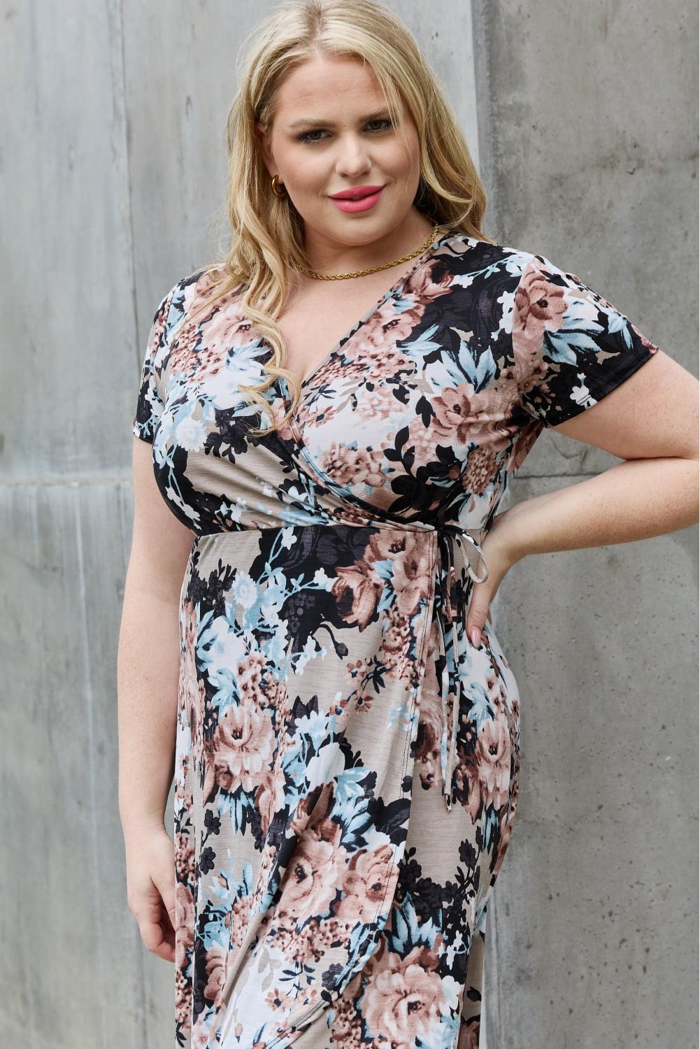 Heimish Give Me Roses Full Size Floral Maxi Wrap Dress - Leo’s Look Your Best