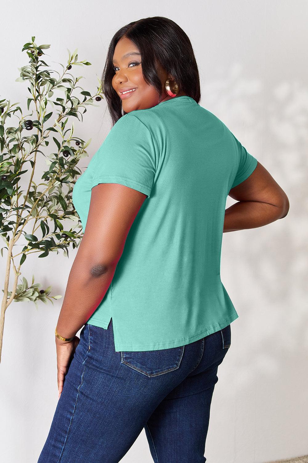 Basic Bae Full Size Round Neck Short Sleeve T-Shirt - Leo’s Look Your Best