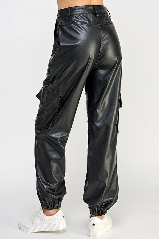 Relaxed Vegan Leather Cargo Pants - Leo’s Look Your Best