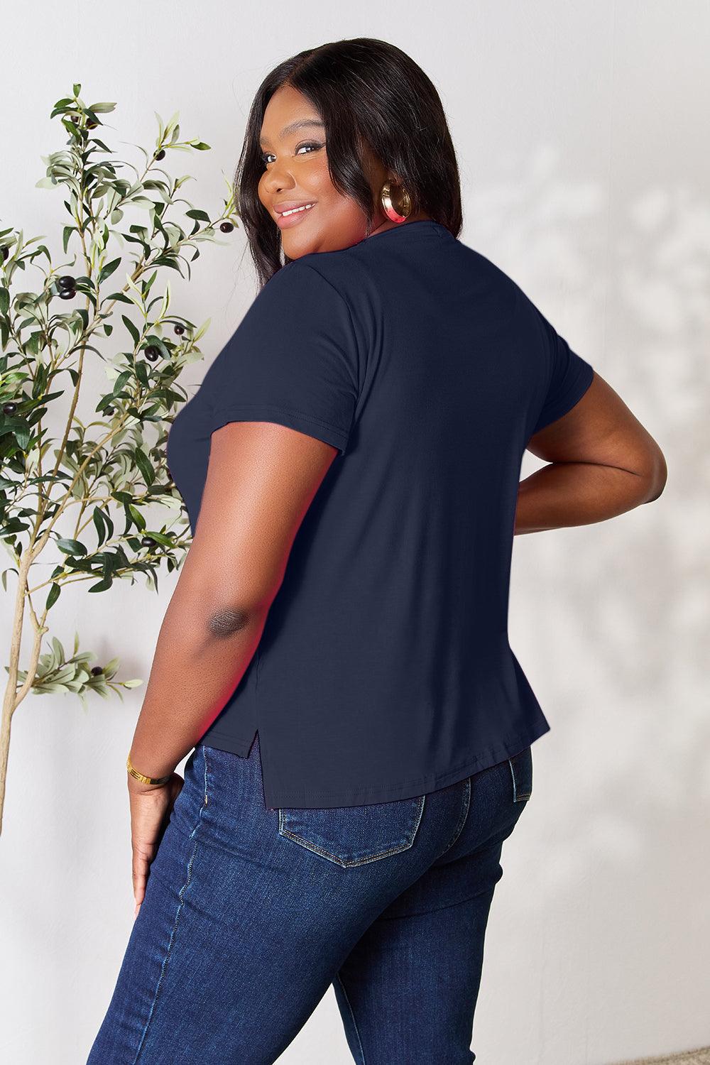 Basic Bae Full Size Round Neck Short Sleeve T-Shirt - Leo’s Look Your Best