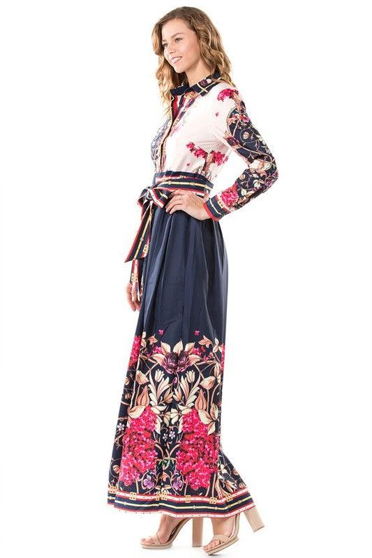 Multi Print Midi Dress - Leo’s Look Your Best