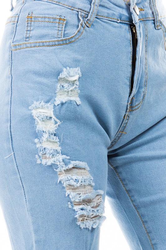 Light Blue Denim Shorts - Leo’s Look Your Best