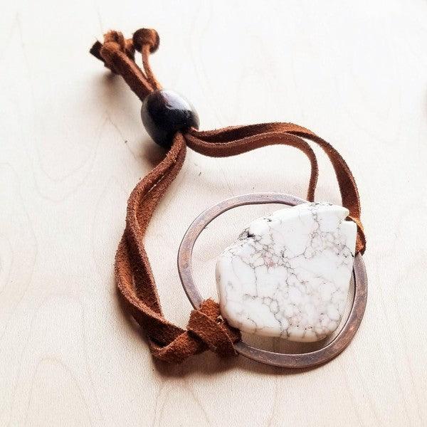 White Turquoise Bracelet w/ Adjustable Ties - Leo’s Look Your Best