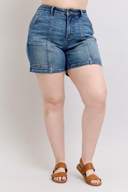 Judy Blue Full Size High Rise Denim Shorts Plus Size - Leo’s Look Your Best