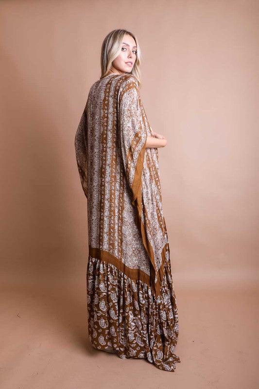Paisley Tapestry Free Flow Kimono - Leo’s Look Your Best