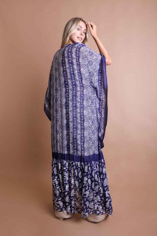 Paisley Tapestry Free Flow Kimono - Leo’s Look Your Best