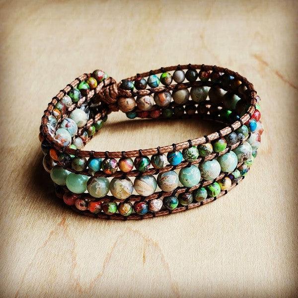 Impression Jasper Woven Bracelet Multi Color - Leo’s Look Your Best