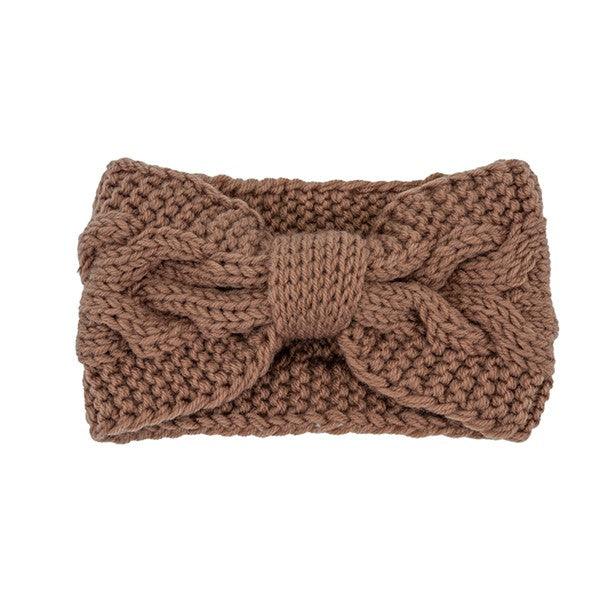 WINTER CROCHET BOW TWISTED HEAD BAND - Leo’s Look Your Best