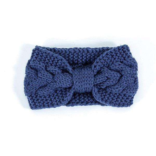 WINTER CROCHET BOW TWISTED HEAD BAND - Leo’s Look Your Best