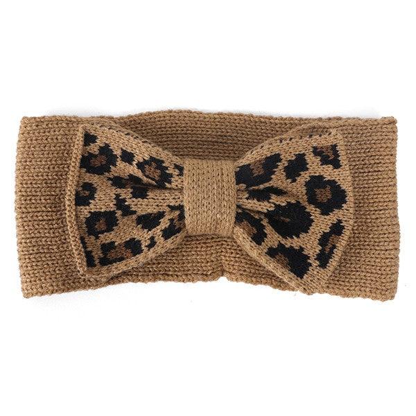 KNIT LEOPARD BOW HEADBAND - Leo’s Look Your Best