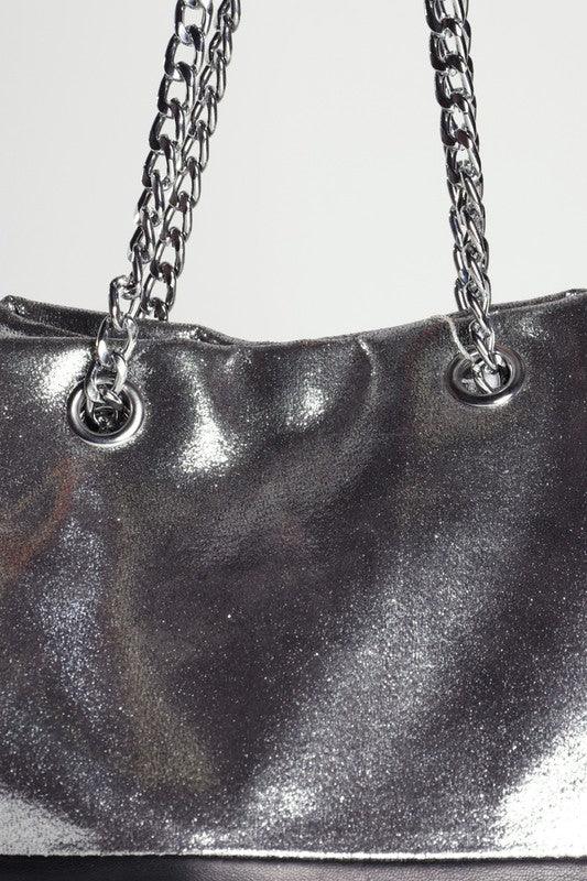 GLOSSY PU LEATHER FASHION BUCKET BAG - Leo’s Look Your Best