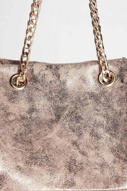 GLOSSY PU LEATHER FASHION BUCKET BAG - Leo’s Look Your Best