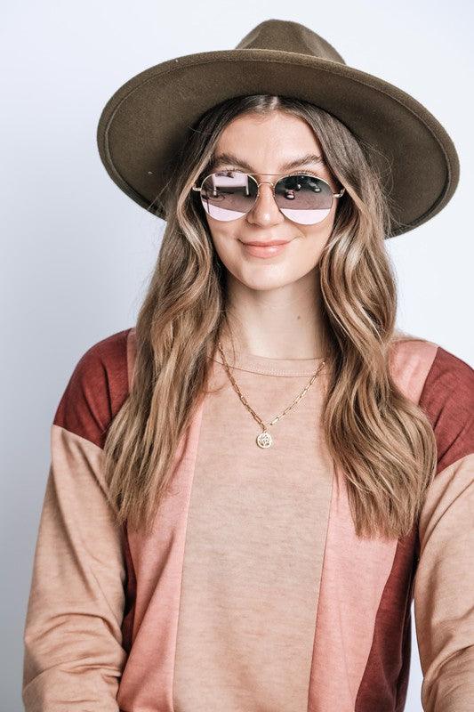 Wide Brim Ribbon Fedora - Leo’s Look Your Best