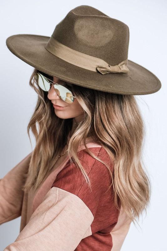 Wide Brim Ribbon Fedora - Leo’s Look Your Best