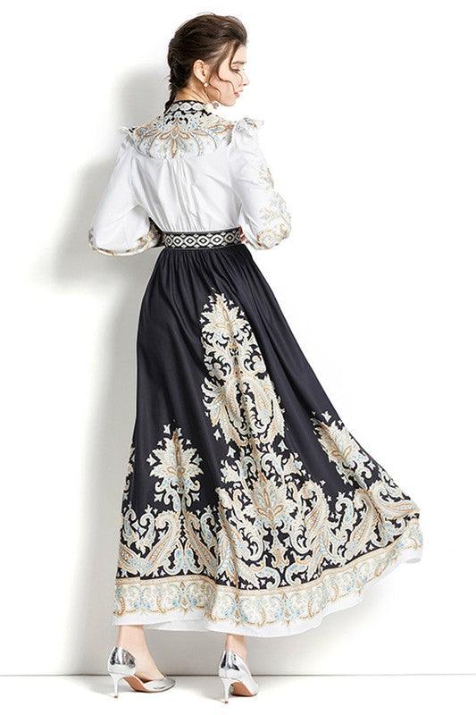 Floral V Neck Maxi Dress - Leo’s Look Your Best