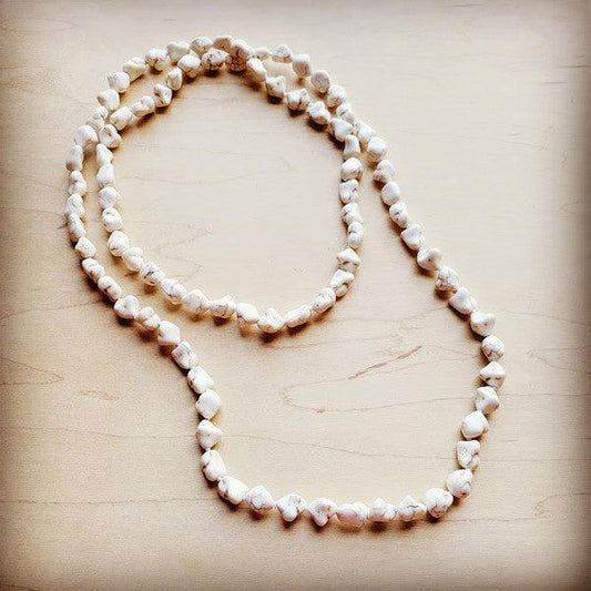 Boho Beaded Layering Necklace w/ White Turquoise - Leo’s Look Your Best