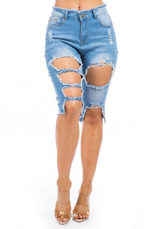 Unique Denim Shorts - Leo’s Look Your Best