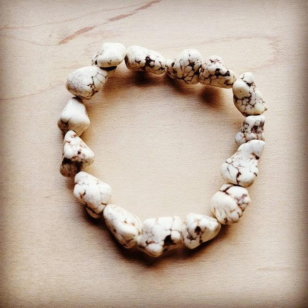 White Turquoise Nugget Bracelet - Leo’s Look Your Best
