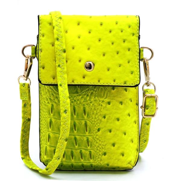 Ostrich Croc Crossbody Cell Phone Case - Leo’s Look Your Best