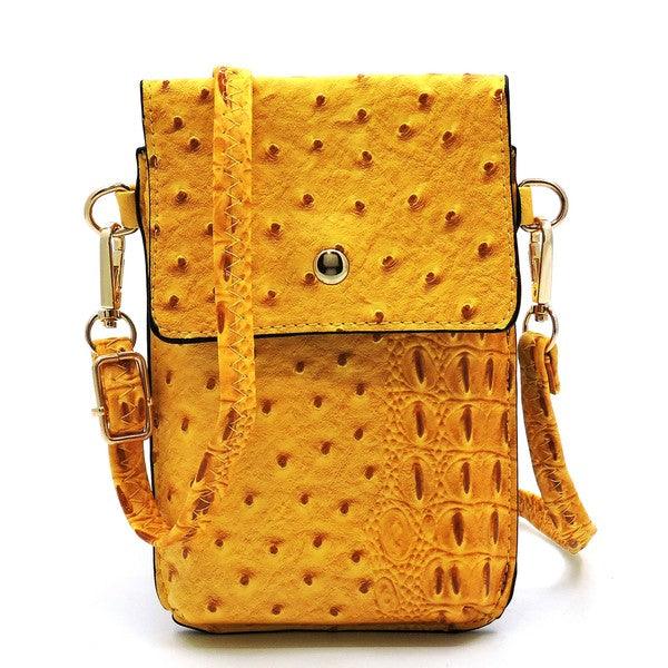 Ostrich Croc Crossbody Cell Phone Case - Leo’s Look Your Best