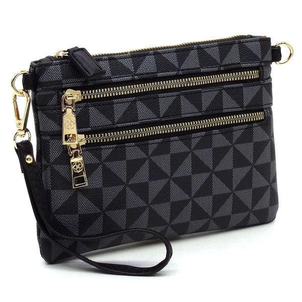 Monogram Multi Zip Clutch Crossbody Bag Wristlet - Leo’s Look Your Best