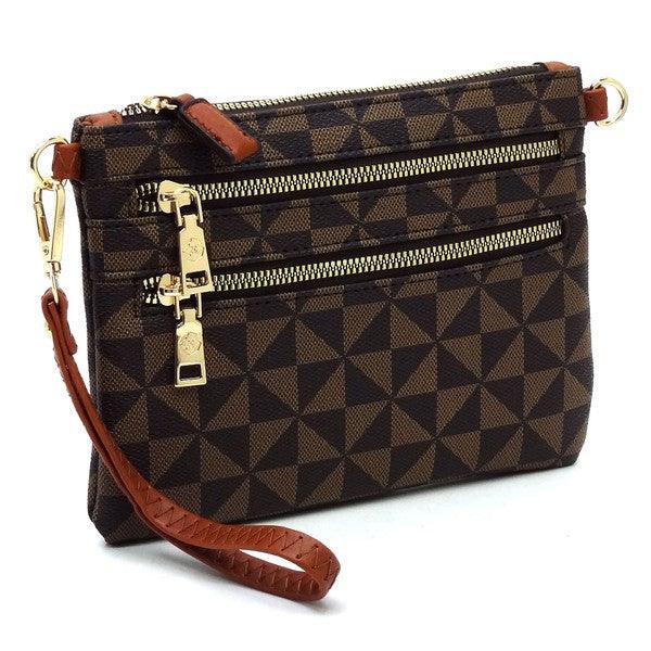 Monogram Multi Zip Clutch Crossbody Bag Wristlet - Leo’s Look Your Best