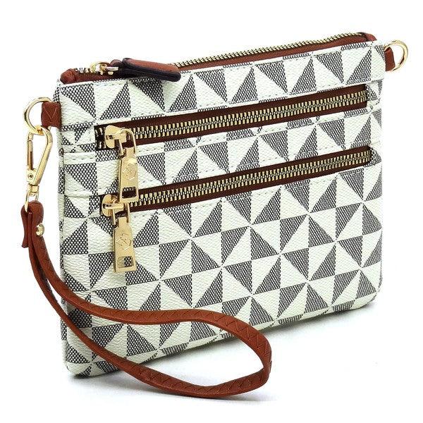 Monogram Multi Zip Clutch Crossbody Bag Wristlet - Leo’s Look Your Best