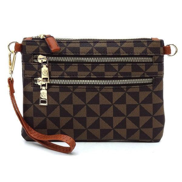 Monogram Multi Zip Clutch Crossbody Bag Wristlet - Leo’s Look Your Best