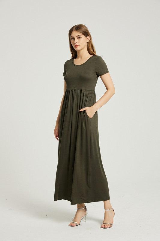 Women's Summer Casual Maxi Dress With Pocket - Leo’s Look Your Best