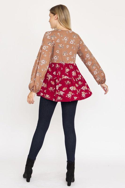 V Neck Tiered Baby Doll Top - Leo’s Look Your Best