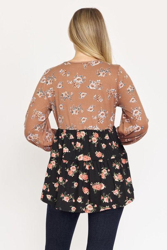 V Neck Tiered Baby Doll Top - Leo’s Look Your Best