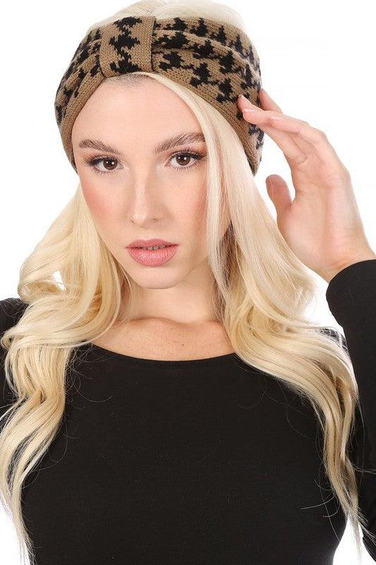 HOUNDSTOOTH BOW HEAD BAND - Leo’s Look Your Best