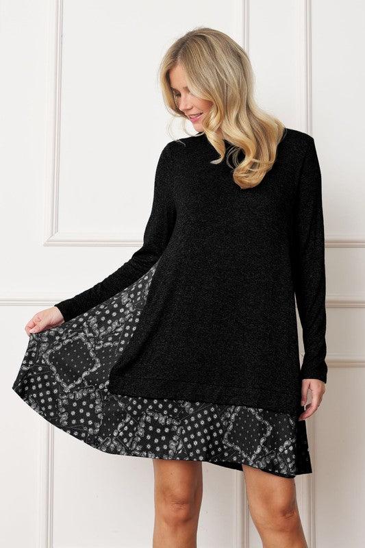 Mock Layered Bandana Paisley Mini Dress - Leo’s Look Your Best