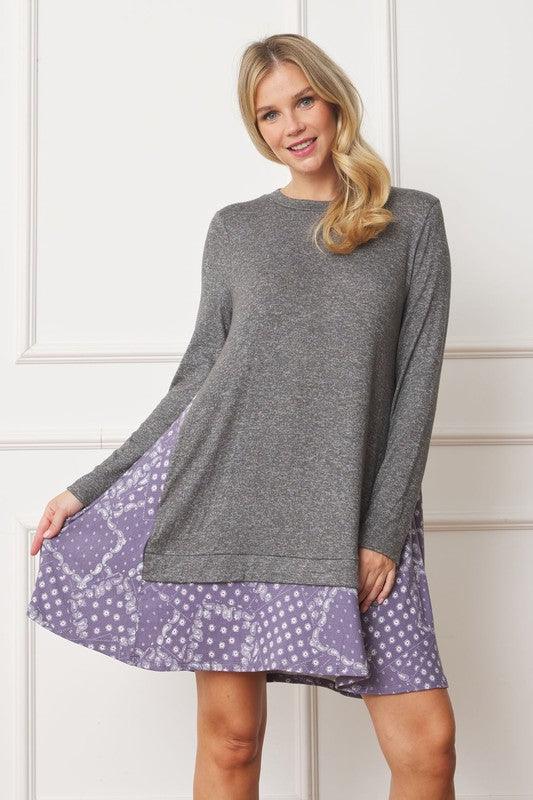 Mock Layered Bandana Paisley Mini Dress - Leo’s Look Your Best