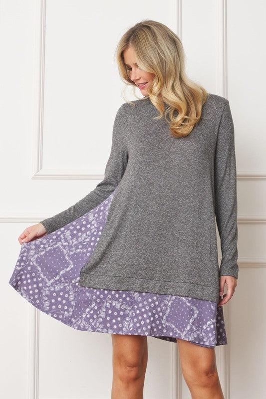 Mock Layered Bandana Paisley Mini Dress - Leo’s Look Your Best