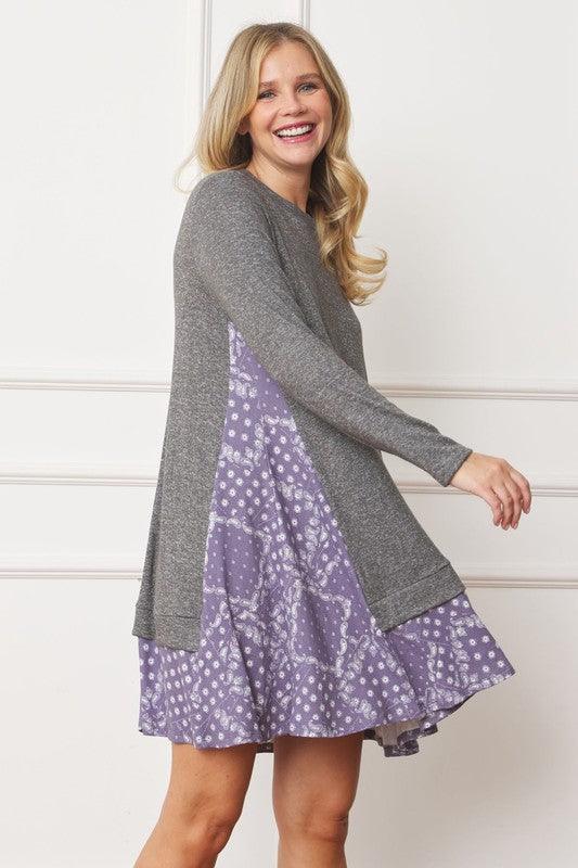 Mock Layered Bandana Paisley Mini Dress - Leo’s Look Your Best
