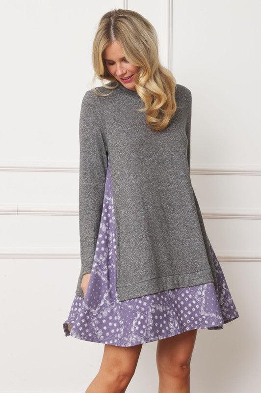 Mock Layered Bandana Paisley Mini Dress - Leo’s Look Your Best