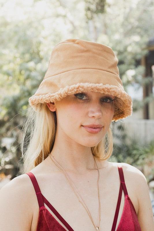 Teddy Suede Combo Reversible Bucket Hat - Leo’s Look Your Best