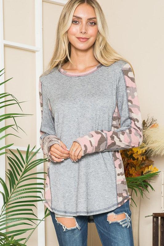 Leopard Print Contrast Thumbhole Knit - Leo’s Look Your Best