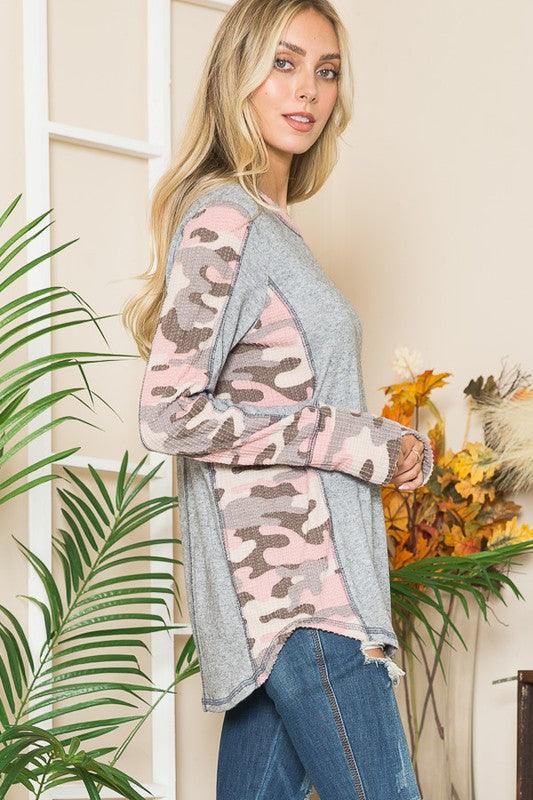 Leopard Print Contrast Thumbhole Knit - Leo’s Look Your Best