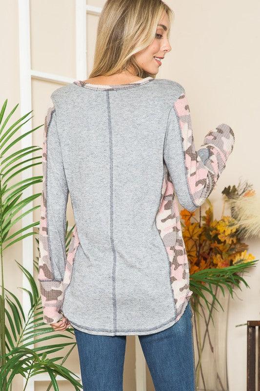 Leopard Print Contrast Thumbhole Knit - Leo’s Look Your Best
