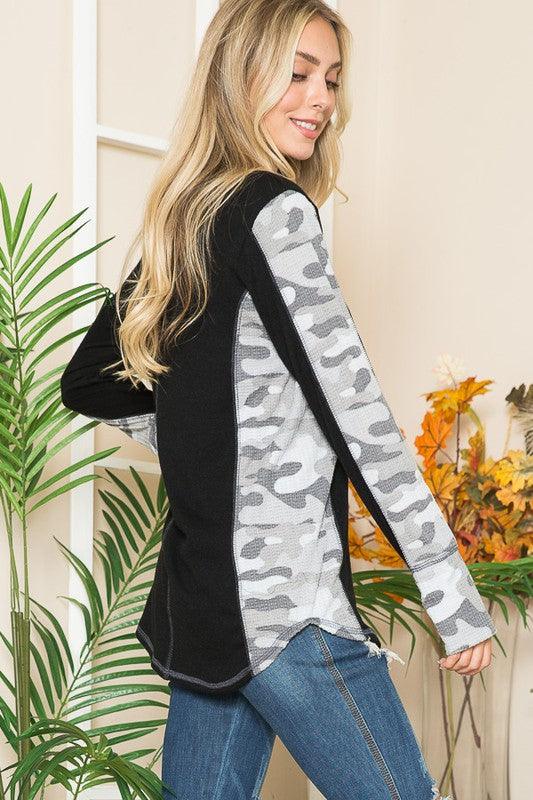 Leopard Print Contrast Thumbhole Knit - Leo’s Look Your Best