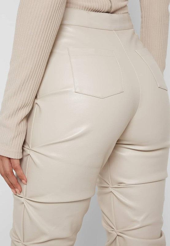 PU Leather Pants in White - Leo’s Look Your Best