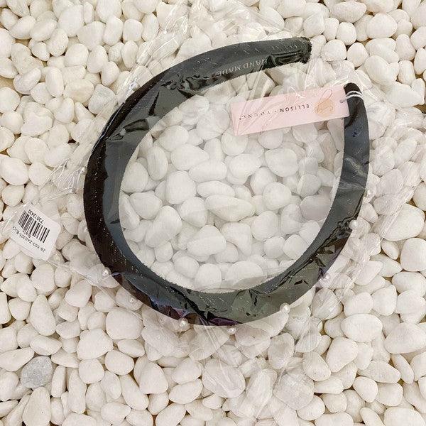 Silky Velvet Pearl Headband - Leo’s Look Your Best