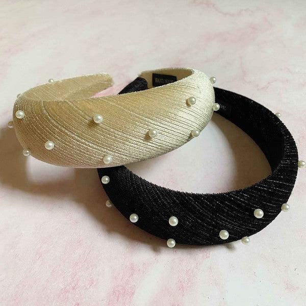 Silky Velvet Pearl Headband - Leo’s Look Your Best
