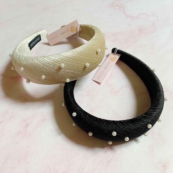 Silky Velvet Pearl Headband - Leo’s Look Your Best
