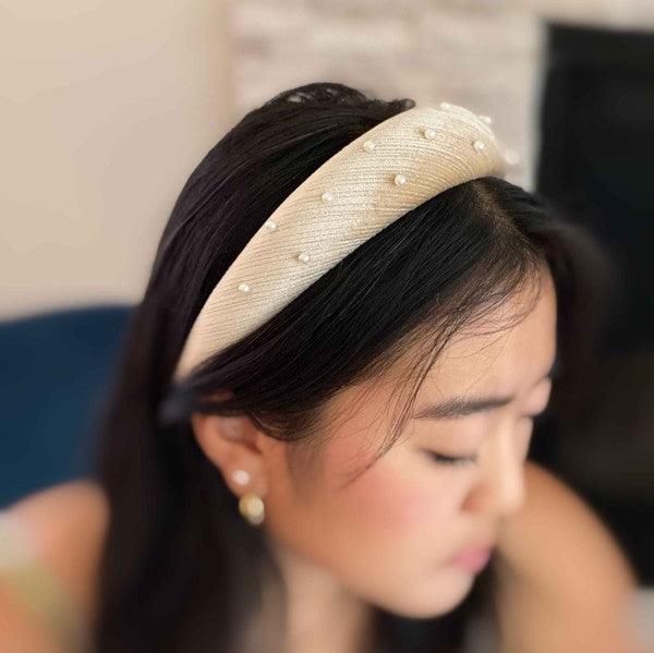 Silky Velvet Pearl Headband - Leo’s Look Your Best