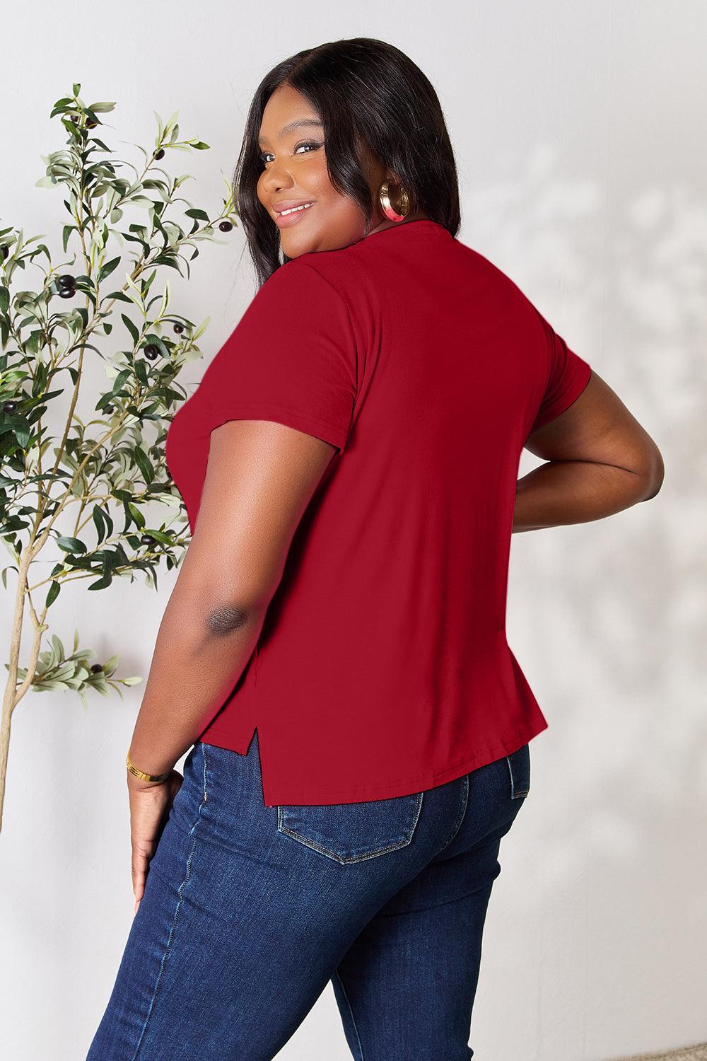 Basic Bae Full Size Round Neck Short Sleeve T-Shirt - Leo’s Look Your Best