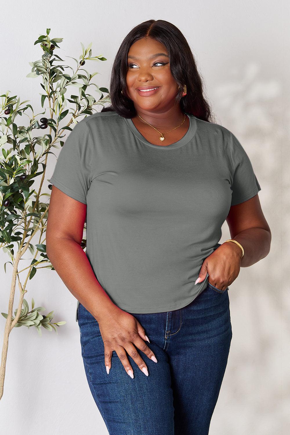 Basic Bae Full Size Round Neck Short Sleeve T-Shirt - Leo’s Look Your Best