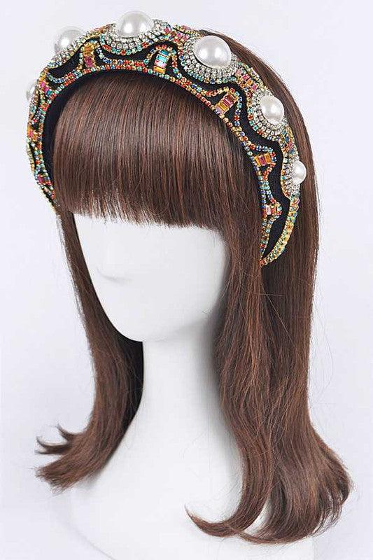 Pearl Accent Iconic Full Stone Headband - Leo’s Look Your Best